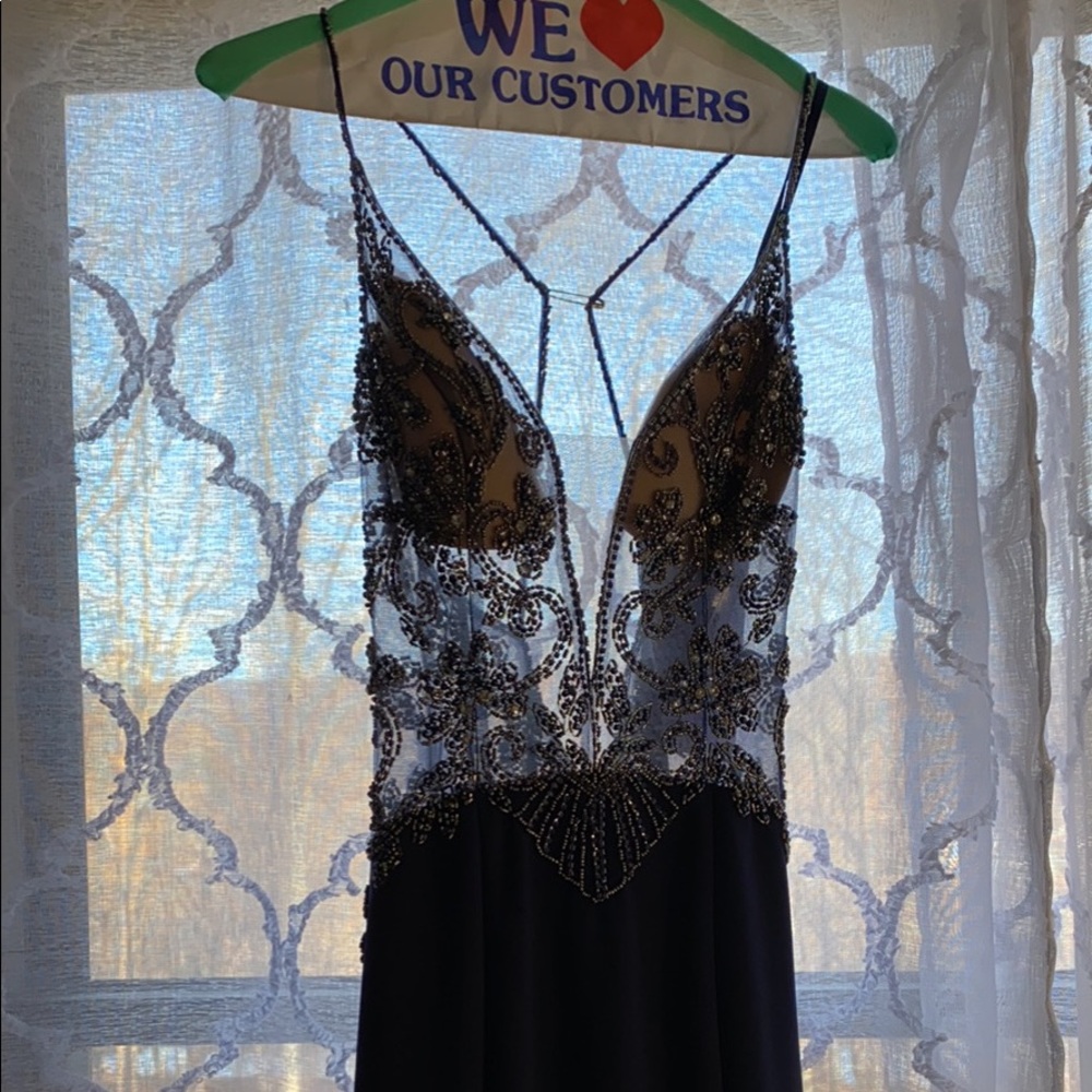 navy prom dress